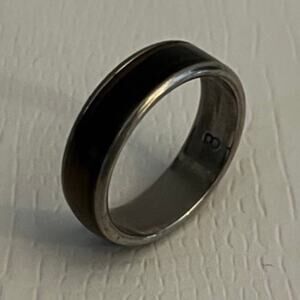 Silver and Black Ring - size 8